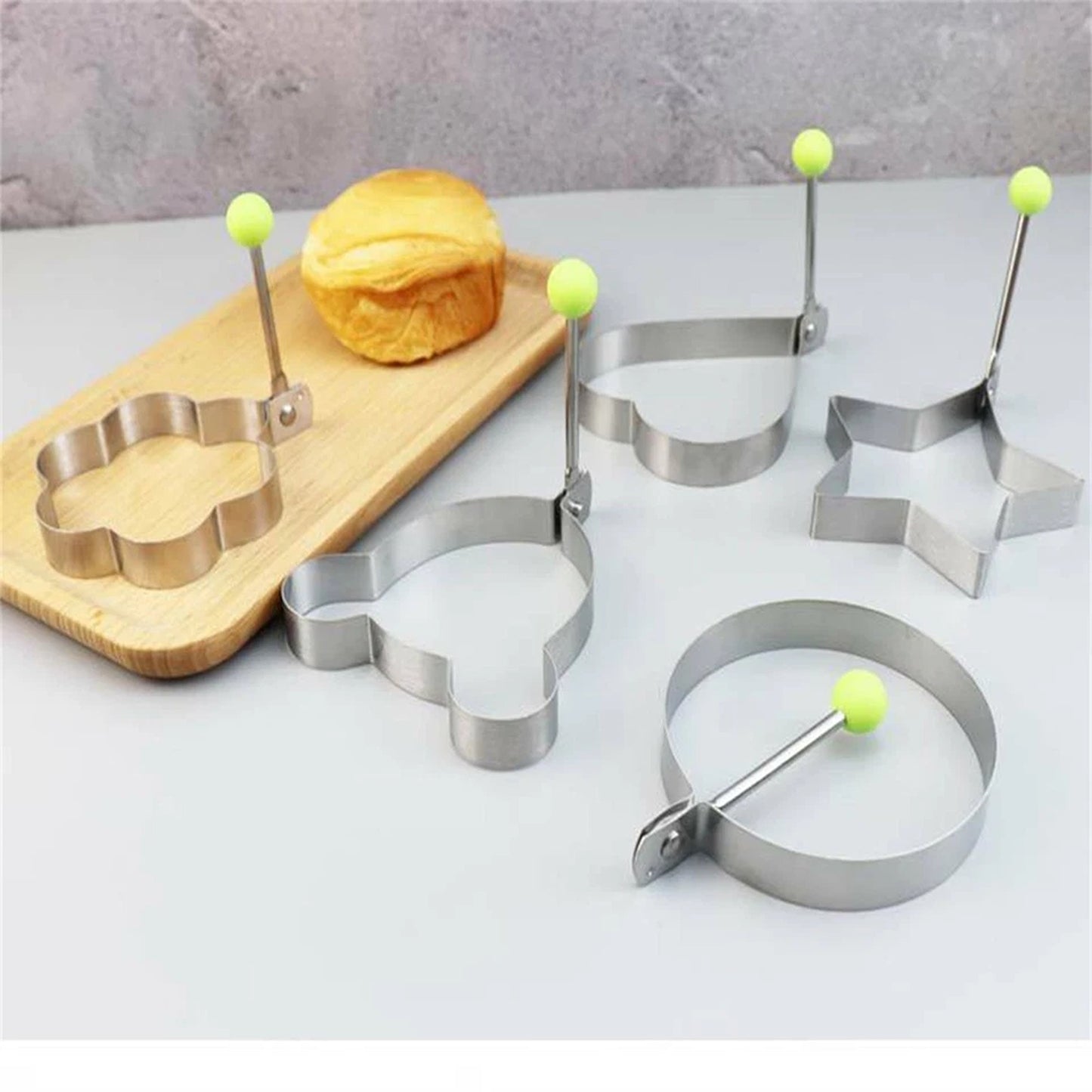5 Piece Stainless Steel Egg Rings for Pancakes and Fried Eggs