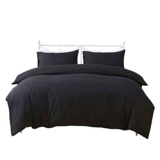 Hotel Quality Luxury Soft Quilt Cover Set - Black