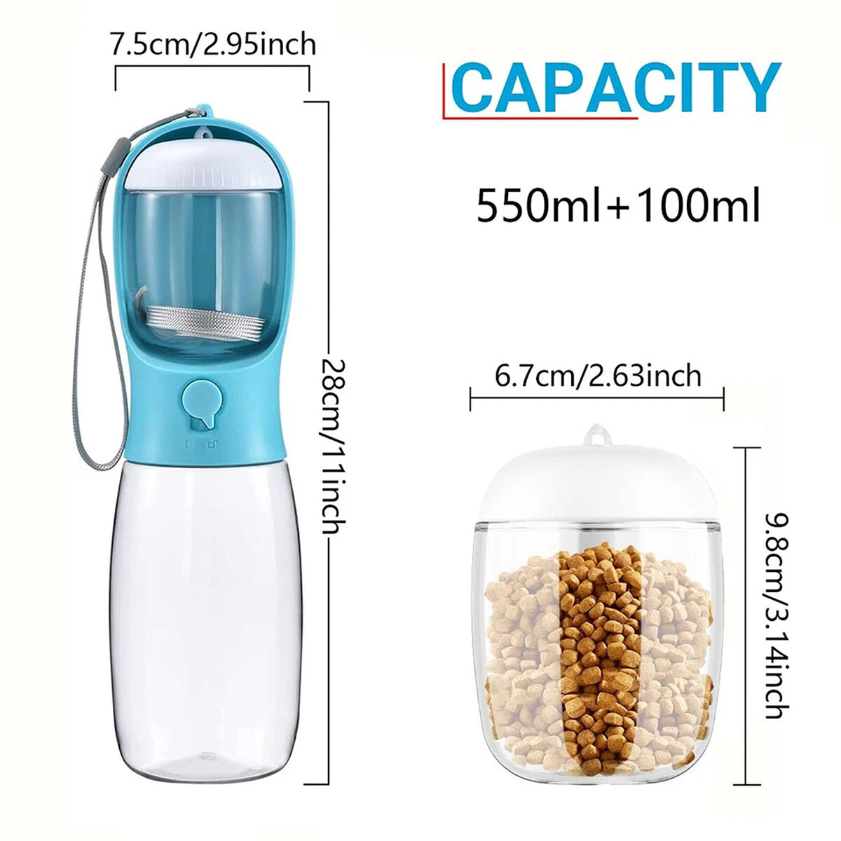 550ML Portable Pet Water Bottle for Dogs and Cats Travel Drinking Cup