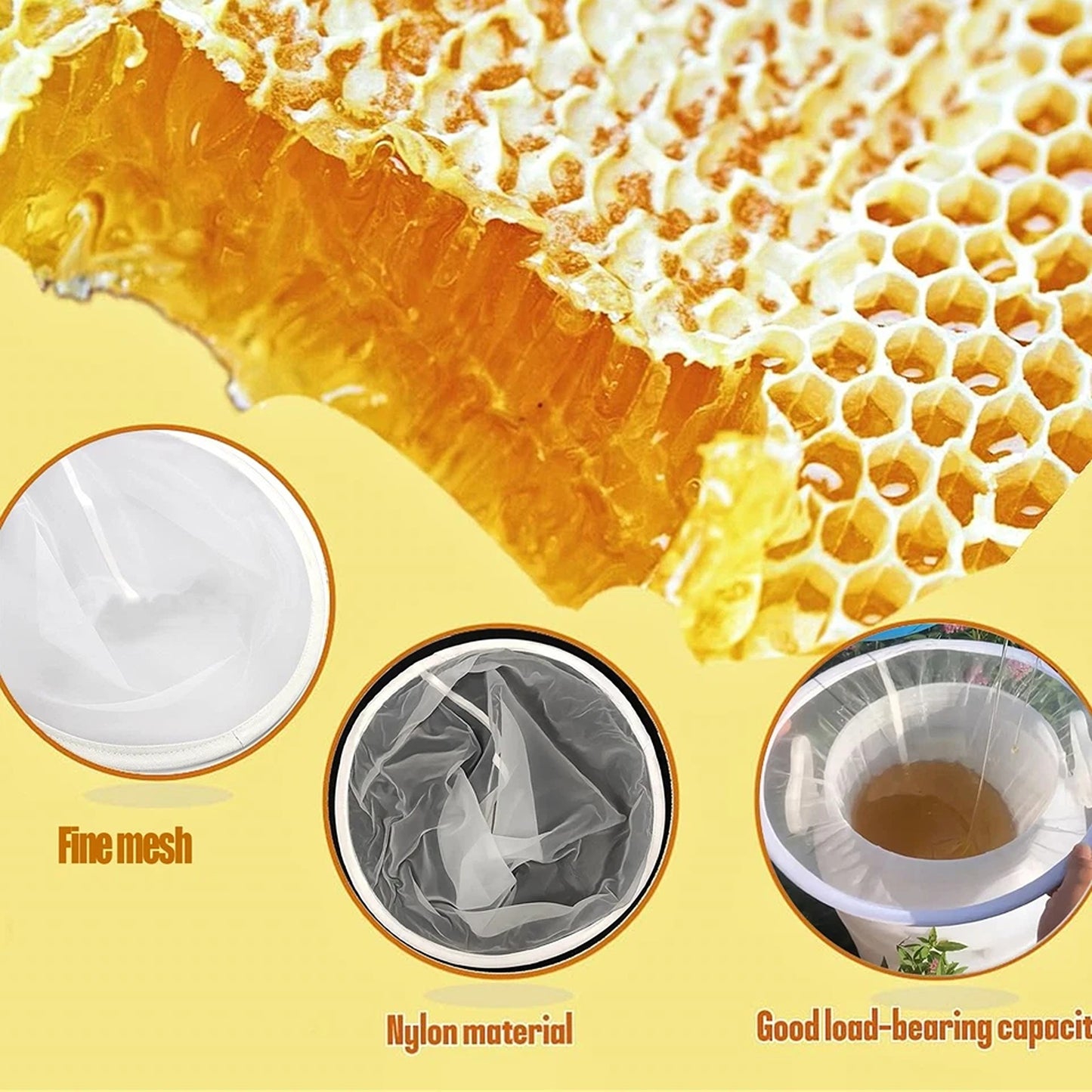 4 Piece 150 Mesh Honey Strainer Filter Set