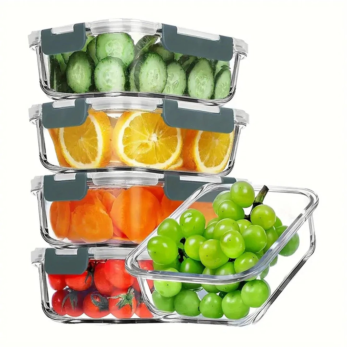 10 Pack Glass Meal Prep Containers with Airtight Lids