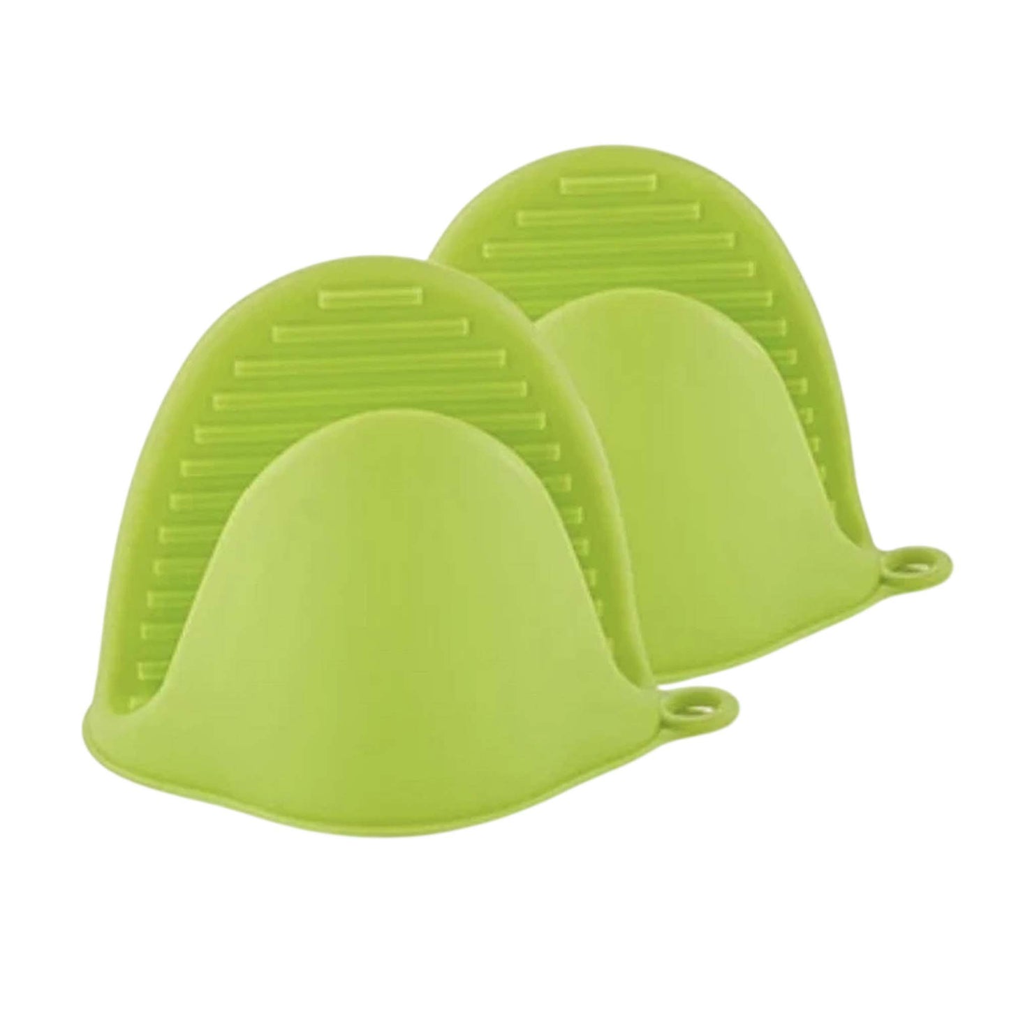 Green Silicone Pot Holder Oven Mitt Finger Protector Heat Resistant Grip