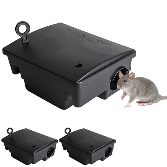 3pcs Lockable Rat Bait Station Rodent Control Box Mouse Trap