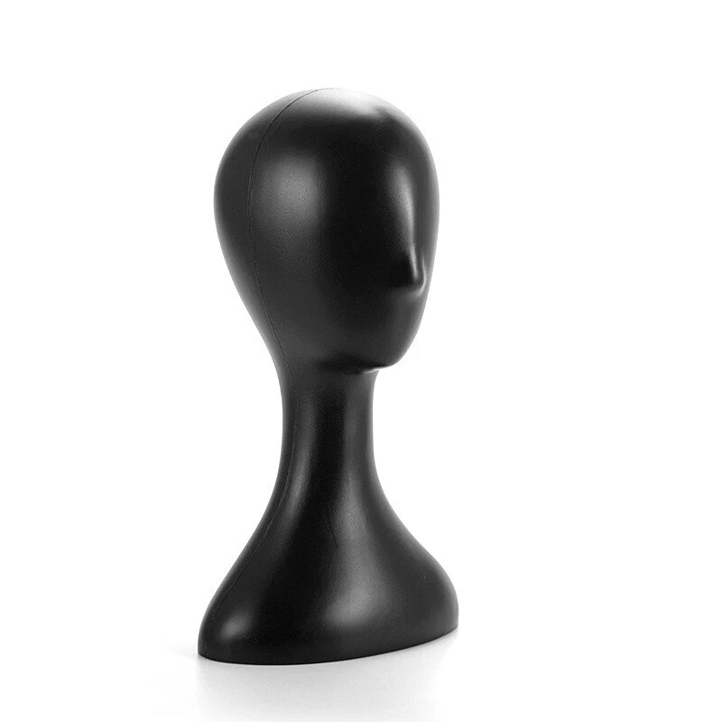 Black Plastic Female Mannequin Head for Wig Hat and Scarf Display