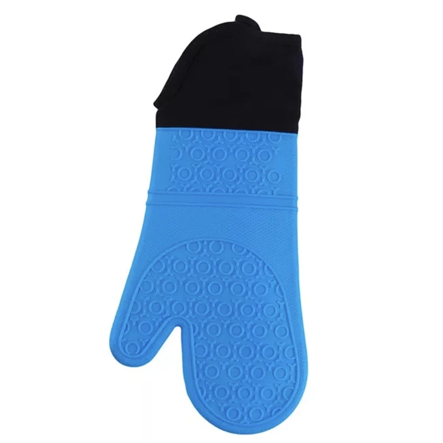 Blue Long Silicone Oven Mitt Heat Resistant Kitchen Glove
