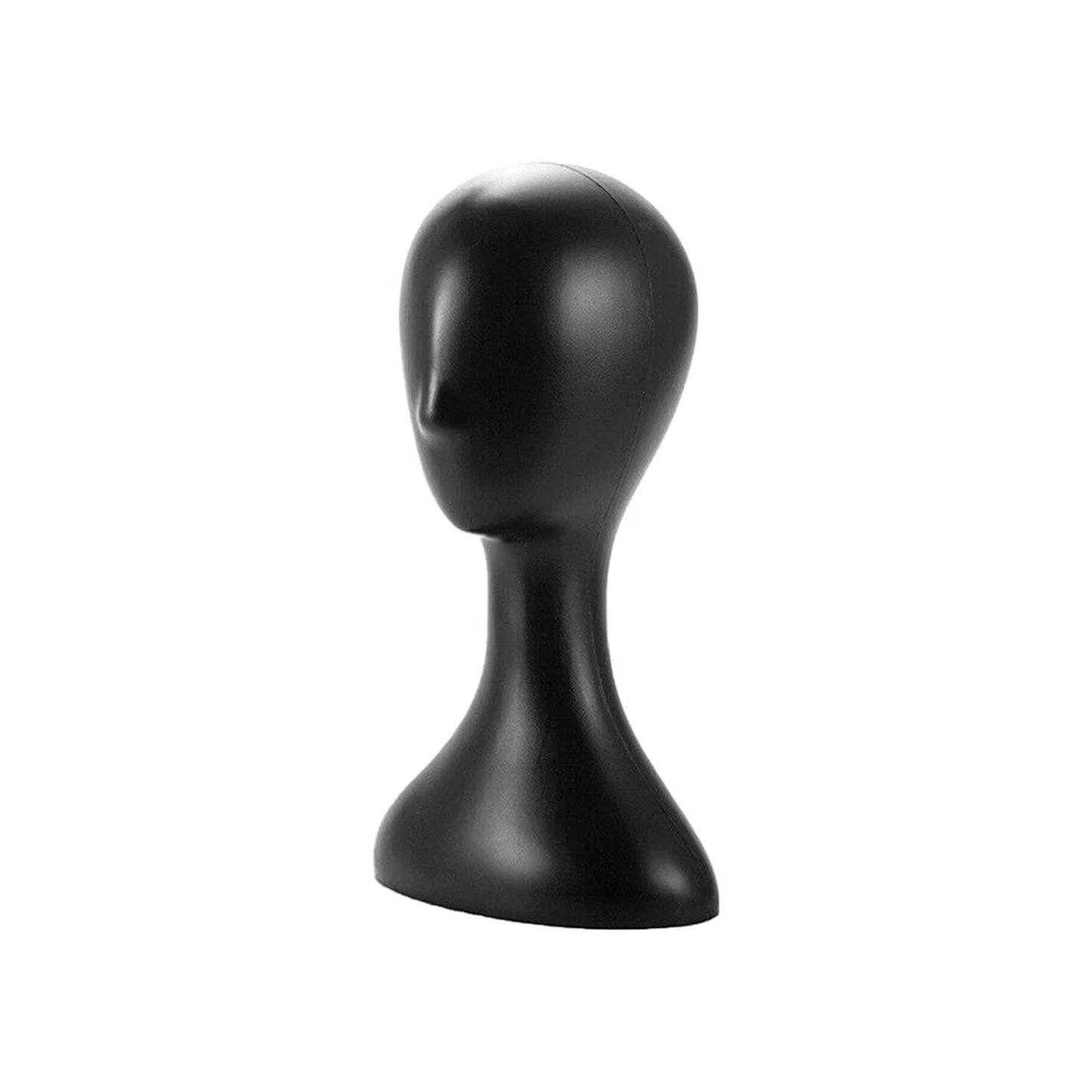 Black Plastic Female Mannequin Head for Wig Hat and Scarf Display