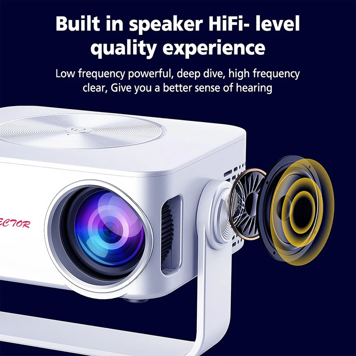 HD 1080p LED Projector with Auto Keystone HDMI USB and AUX Connection