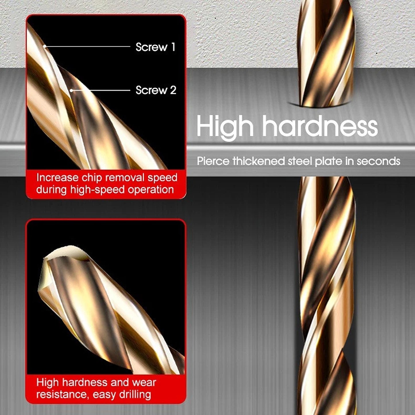 13 Piece Quick Change Drill Bit Set with Hex Shank
