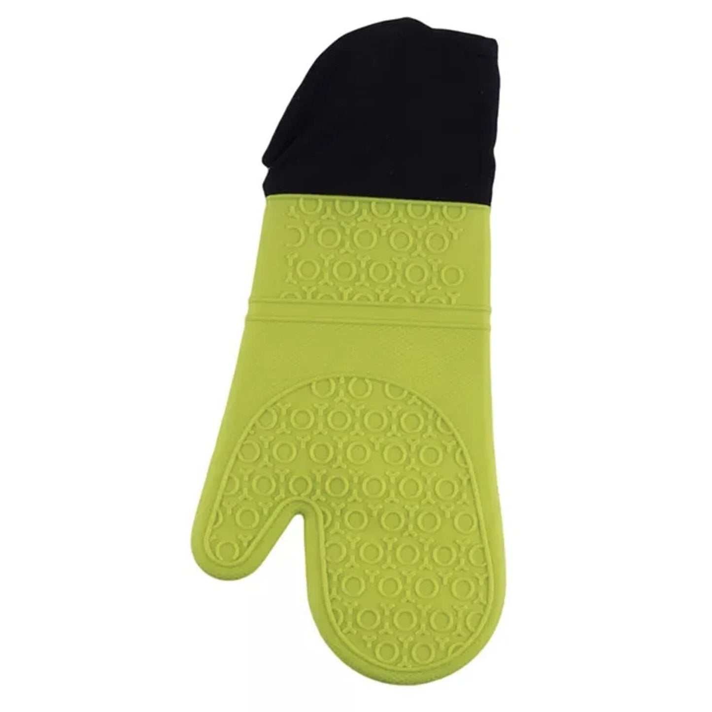 Green Long Silicone Oven Mitt Heat Resistant Kitchen Glove