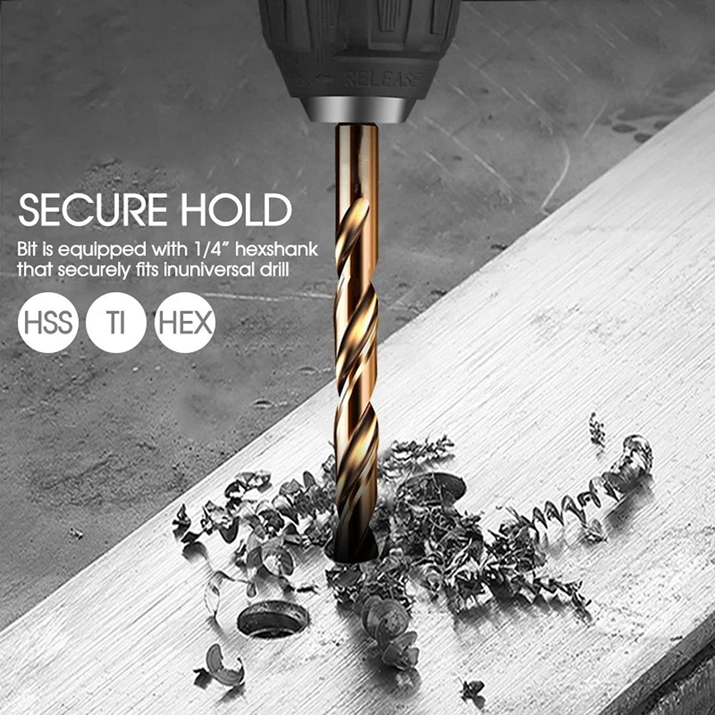 13 Piece Quick Change Drill Bit Set with Hex Shank