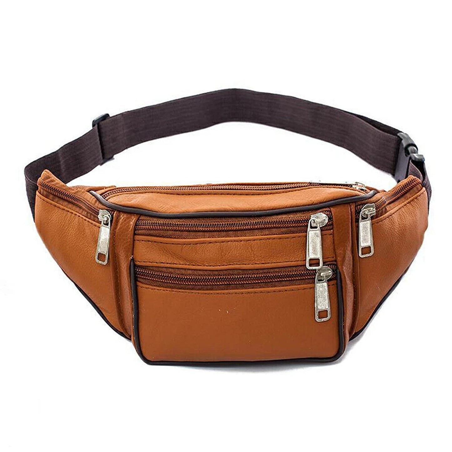 Yellow Genuine Leather Bum Bag Fanny Pack Travel Waist Belt Wallet