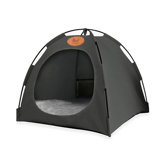 Grey Folding Pet Tent House Warm Bed for Cats and Puppies