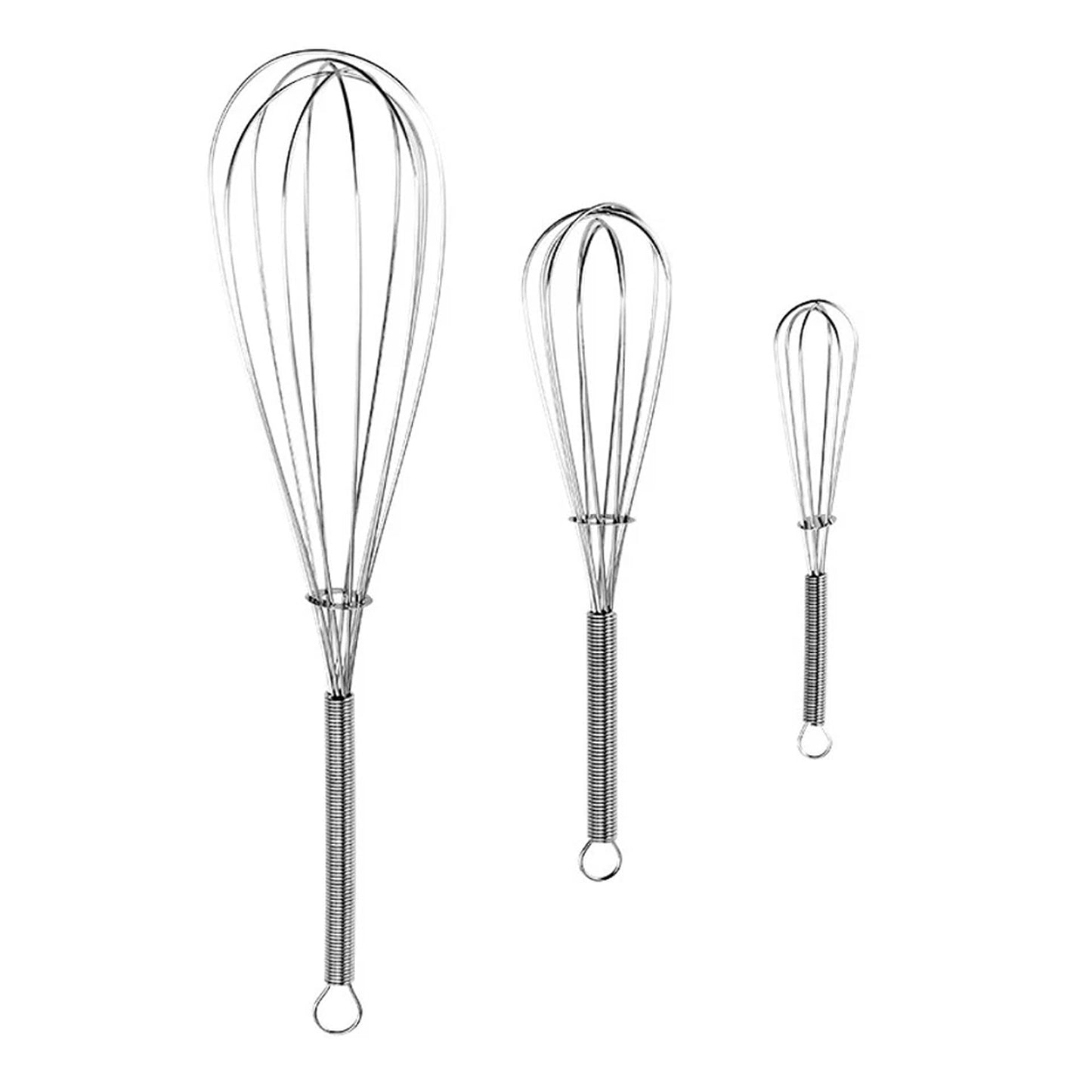 3 Piece Stainless Steel Balloon Whisk Set for Baking and Cooking
