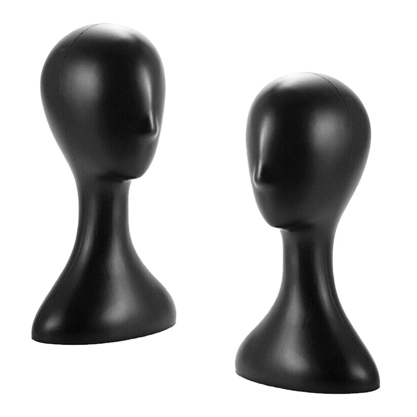 Black Plastic Female Mannequin Head for Wig Hat and Scarf Display