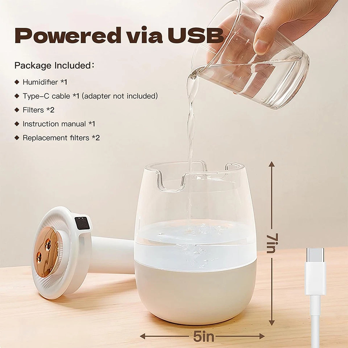 2L Ultrasonic USB LED Aroma Humidifier Essential Oil Mist Diffuser