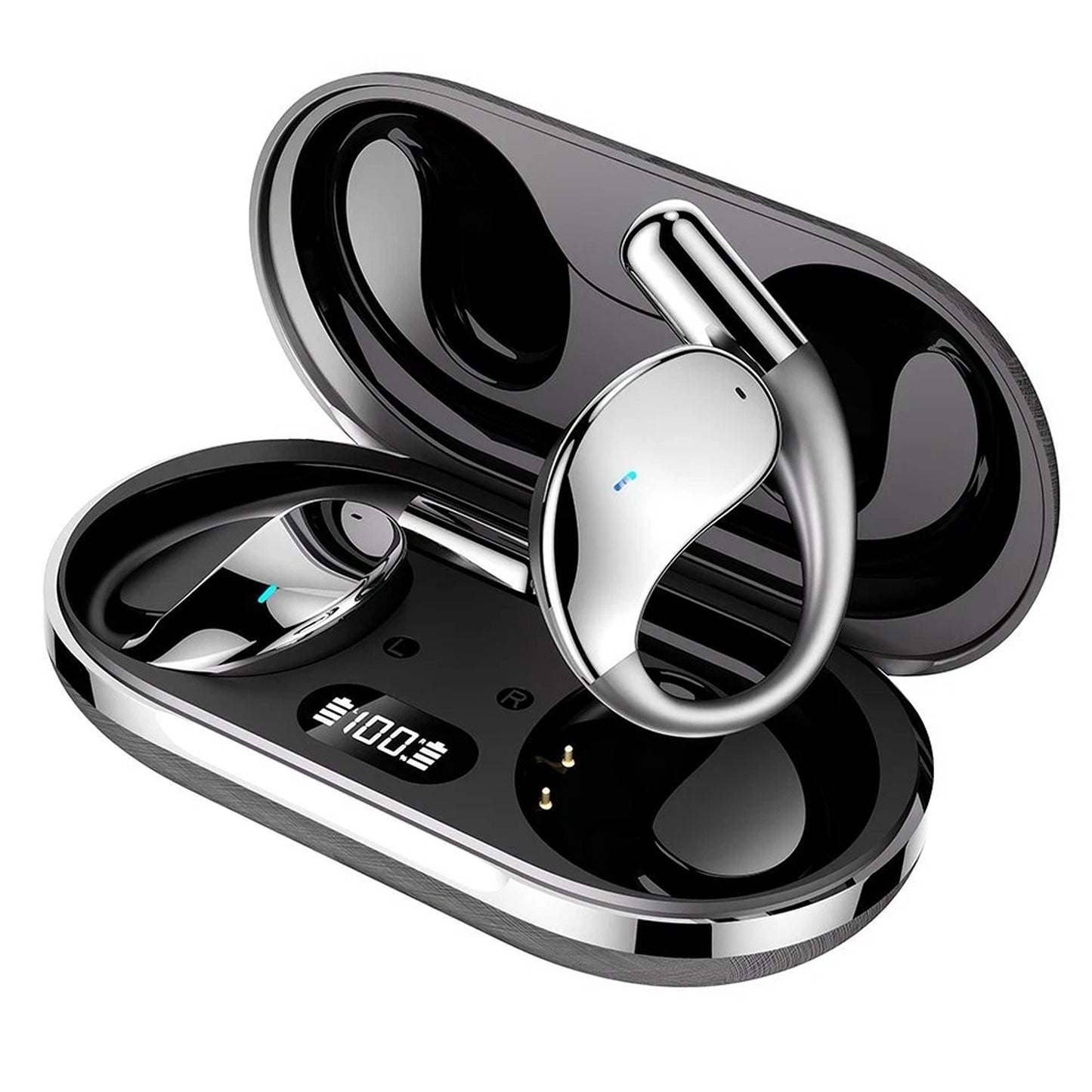 Black Wireless Bluetooth Earphones Sport Gym Earbuds With Microphone Sweatproof