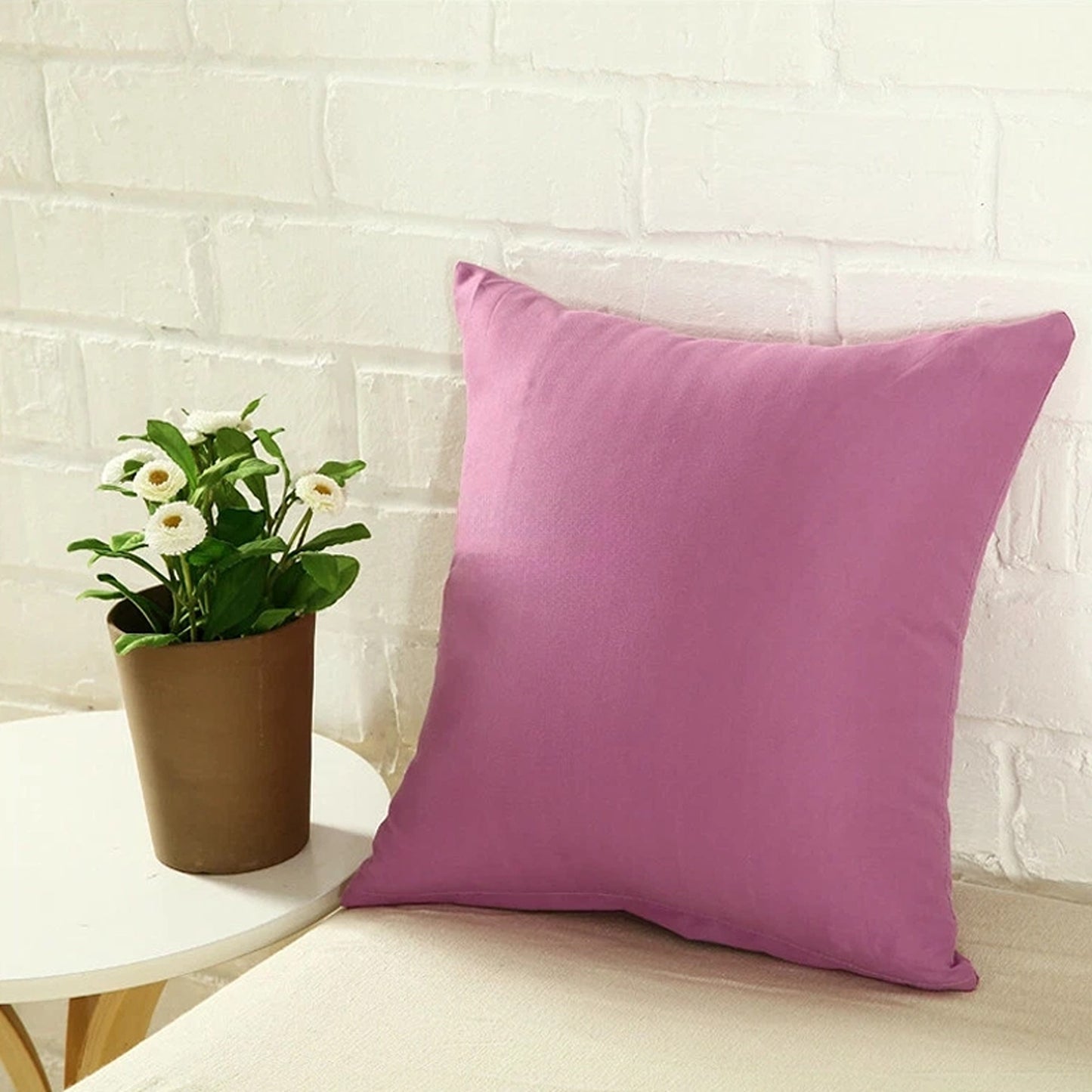 Purple Minimalist Plain Cushion Cover Soft Decorative Pillow Case