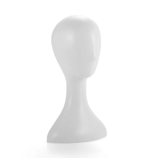 White Plastic Female Mannequin Head for Wig Hat and Scarf Display