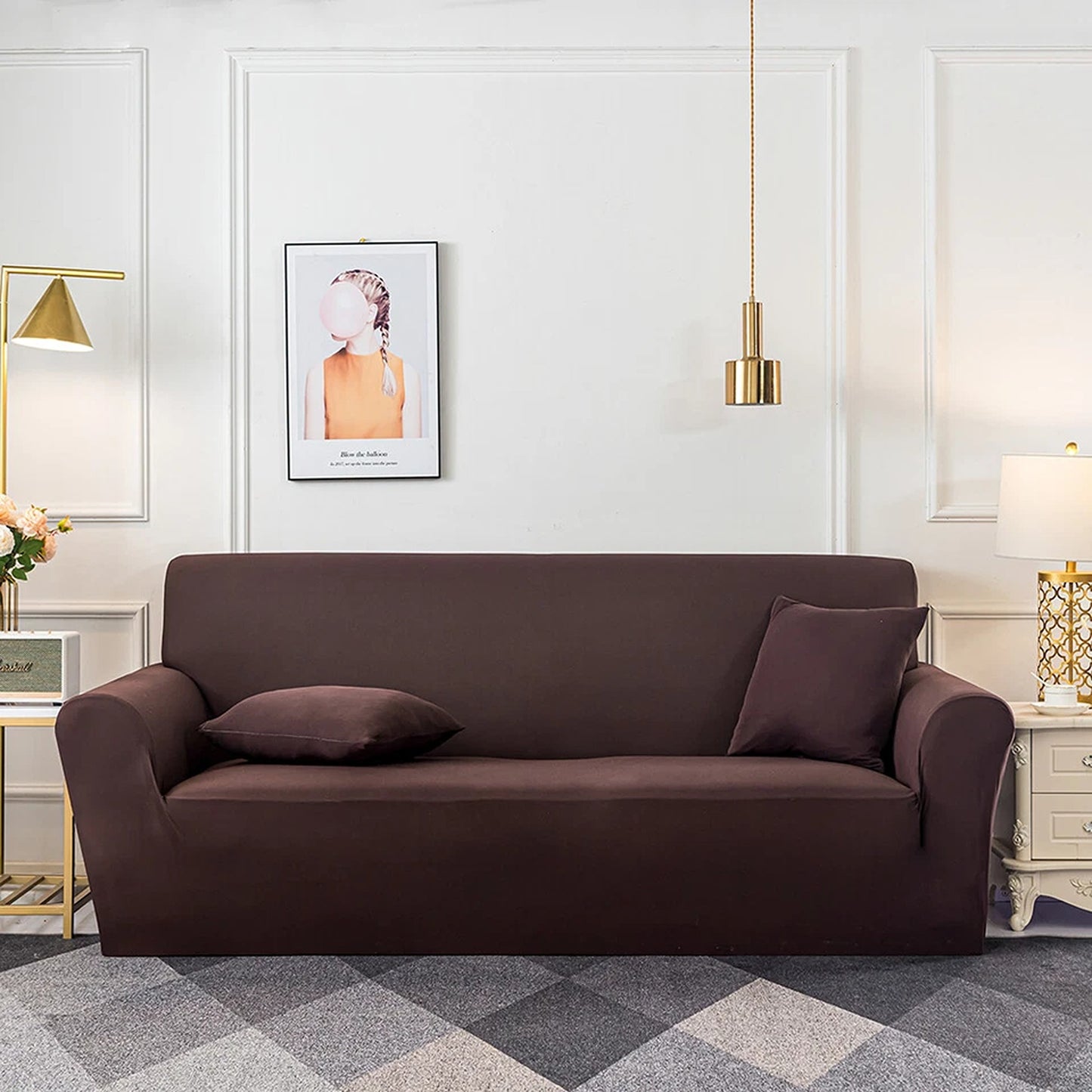 Coffee Washable Sofa Slipcover for 1 to 4 Seater Sofas