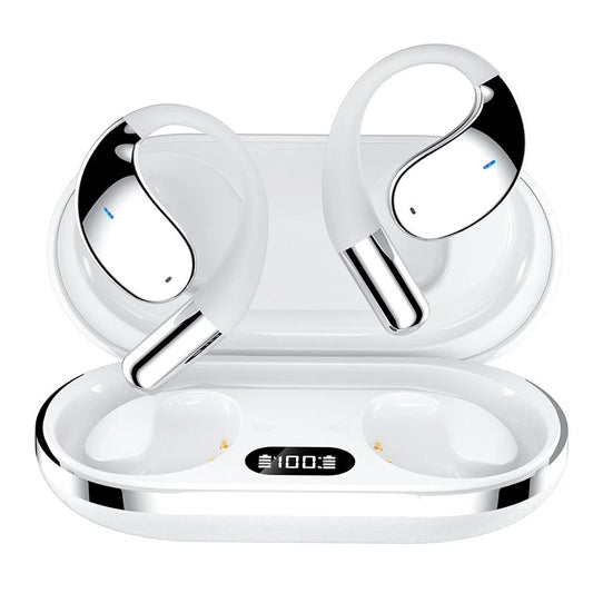 White Wireless Bluetooth Earphones Sport Gym Earbuds With Microphone Sweatproof