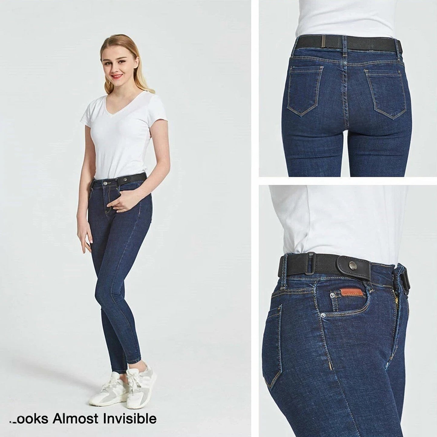 Buckle-free Elastic No Bulge Invisible Womens Belt Jeans Comfortable