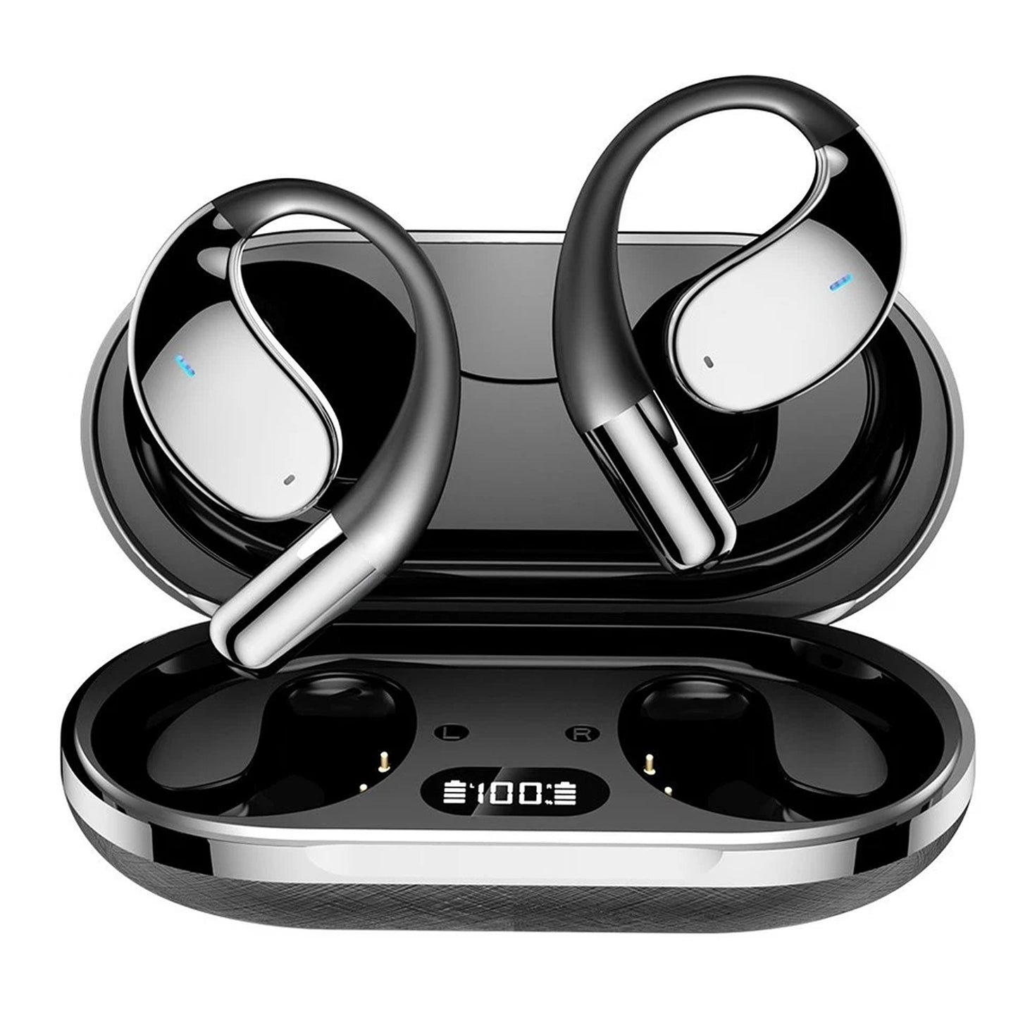 Black Wireless Bluetooth Earphones Sport Gym Earbuds With Microphone Sweatproof