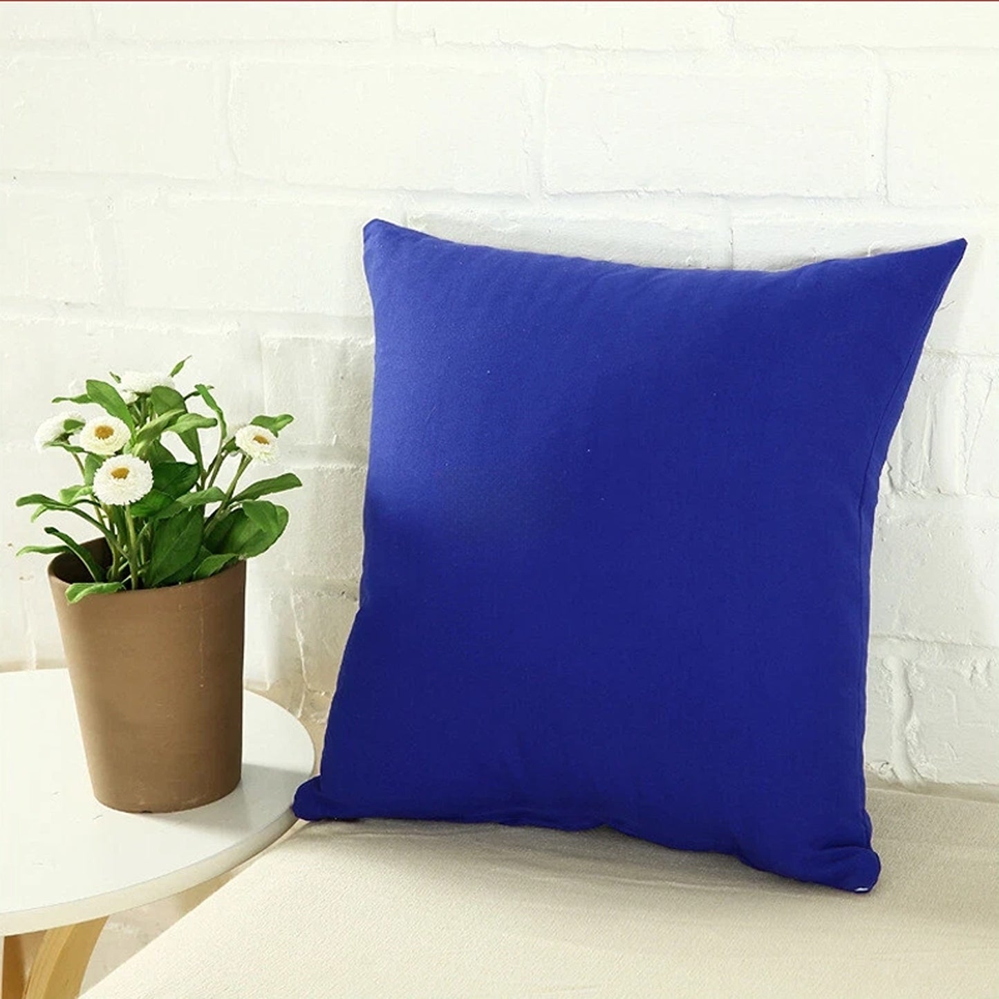 Sapphire Minimalist Plain Cushion Cover Soft Decorative Pillow Case