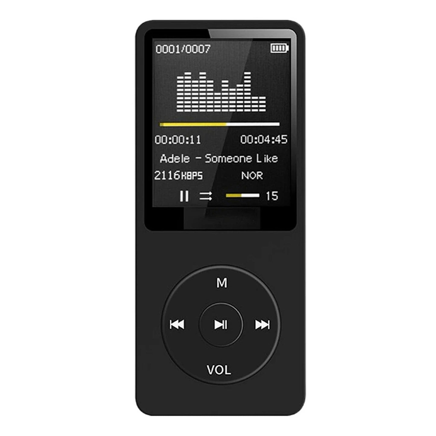 Portable MP3 Music Player with Screen - Black