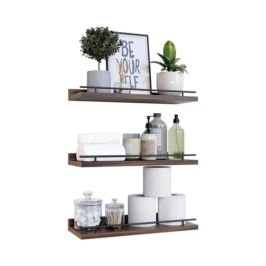 Brown Modern Floating Shelves for Books and Decor