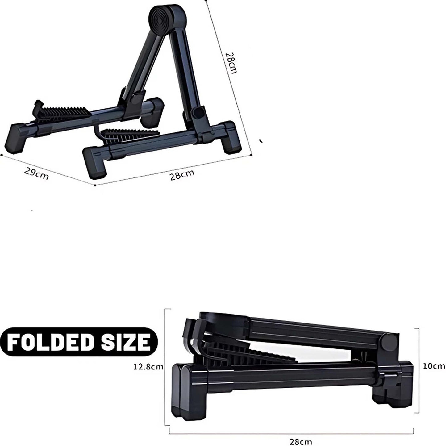 Red Folding Guitar Floor Stand for Electric Acoustic and Bass