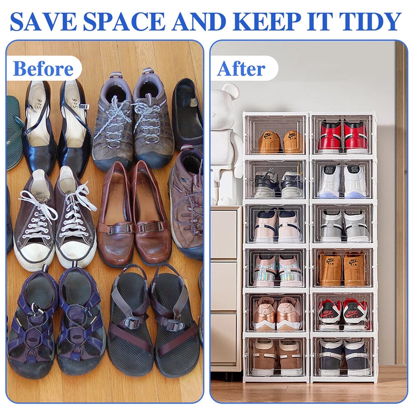 Foldable Shoe Organizer Stand 6 Tier Storage Rack For Shoes