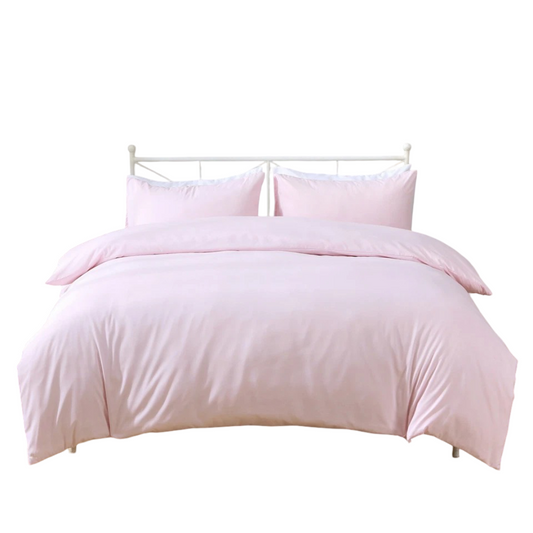 Hotel Quality Luxury Soft Quilt Cover Set - Light Pink