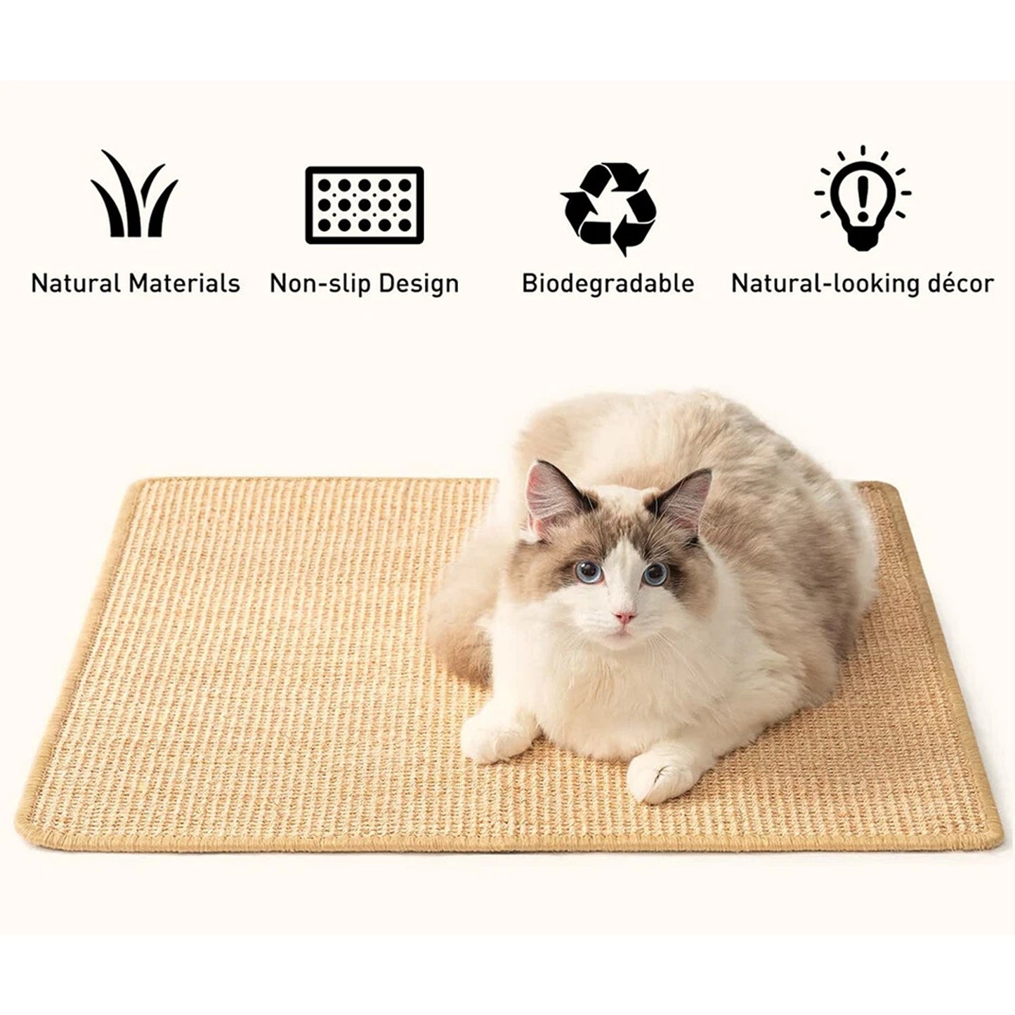 Natural Sisal Cat Scratcher Mat for Sofa Protection