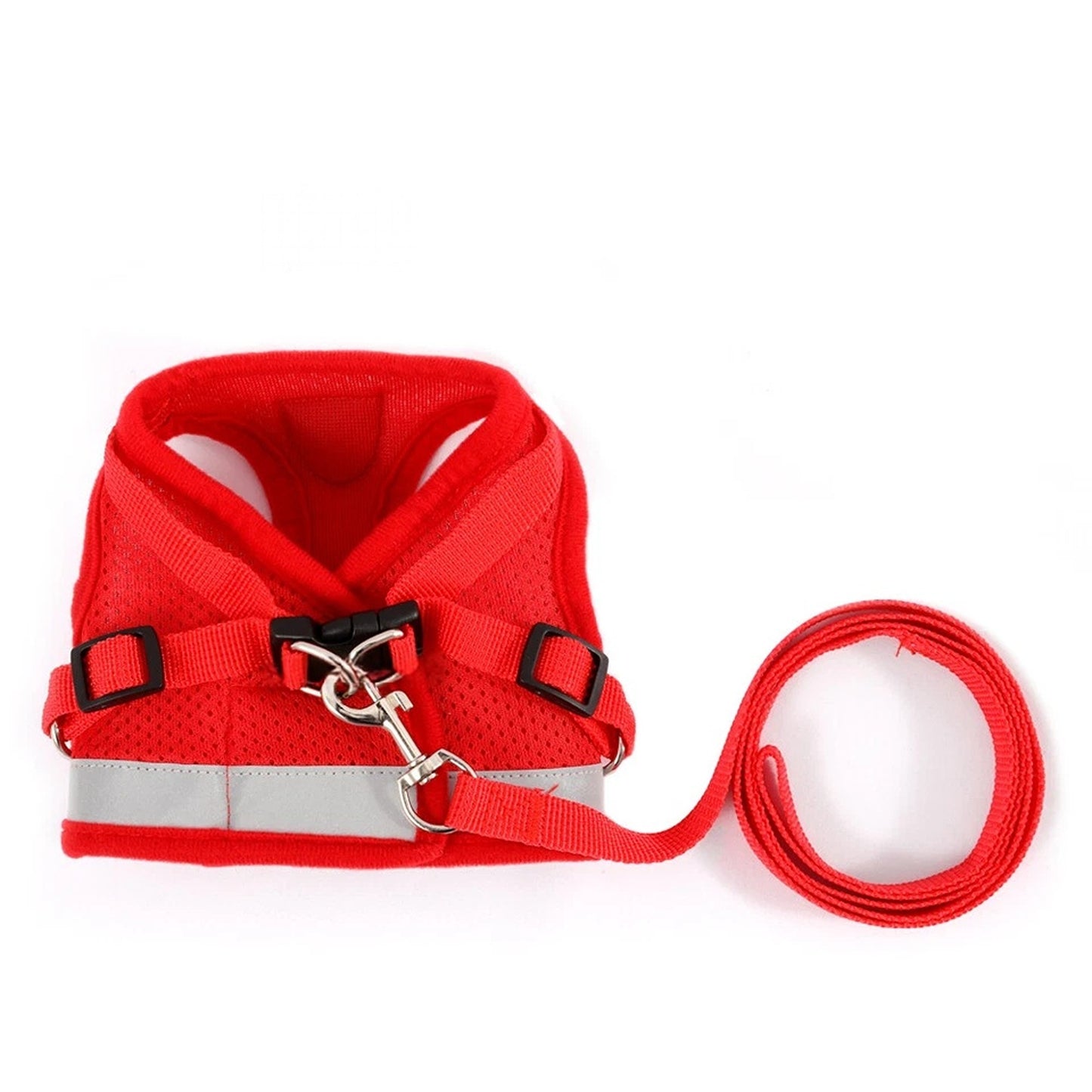 Red Kitten Dog Cat Harness Walking Vest Lead Leash Collar Pet Vest Mesh Adjustable
