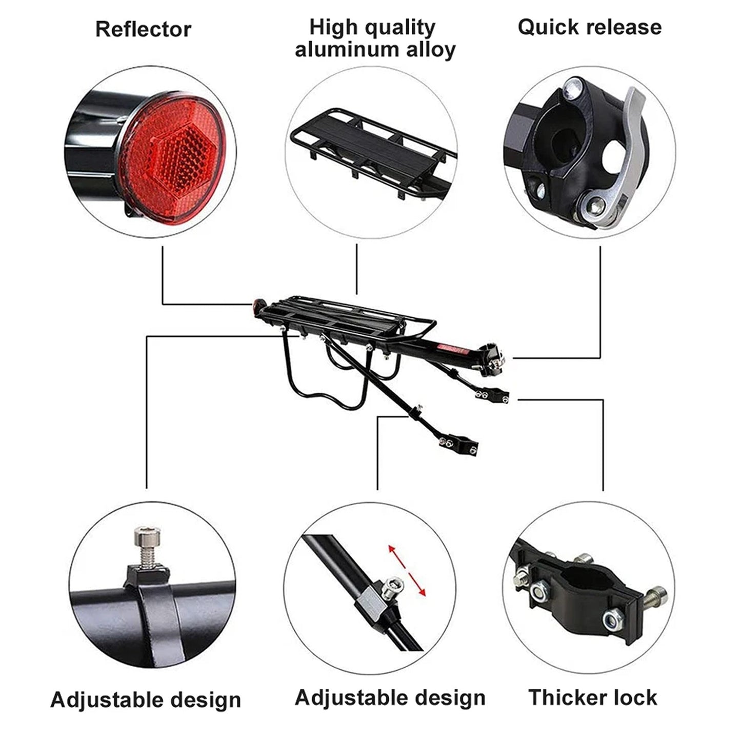 Bike Rear Seat Rack with Pannier Support