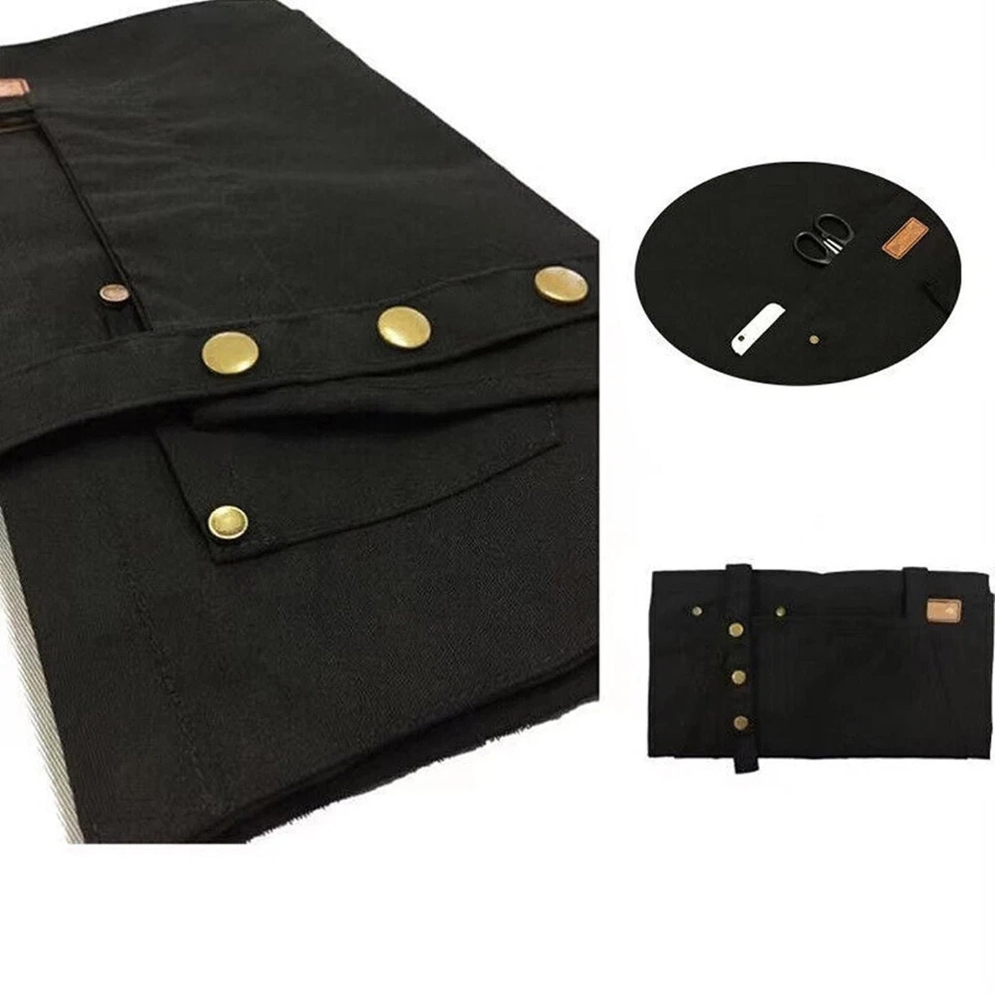 Black Canvas Chef Apron Waterproof Washable Kitchen Apron