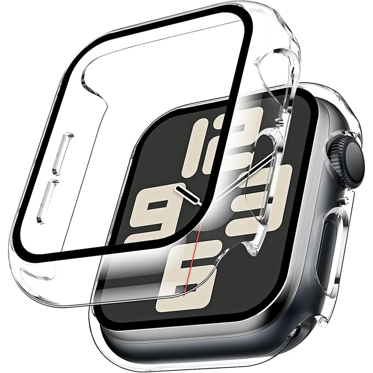Clear Smartwatch Case with Screen Protector for Apple Watch Series 12 11 10 9 8 SE 2
