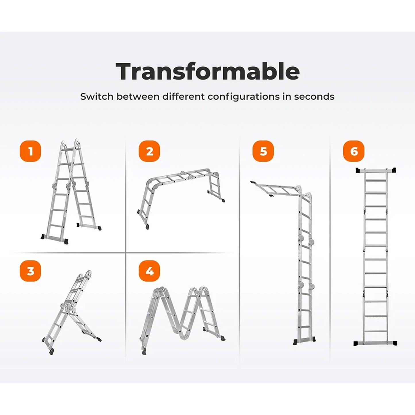 Multi Purpose Aluminium Folding Ladder 3.6M Extension Step