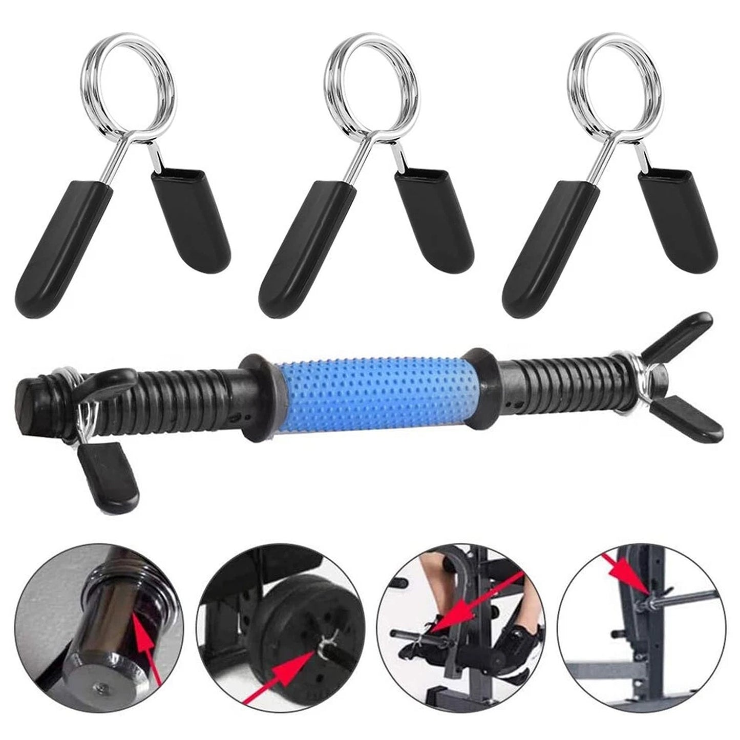 8 Piece 25mm Barbell Bar Spring Clips for Weightlifting