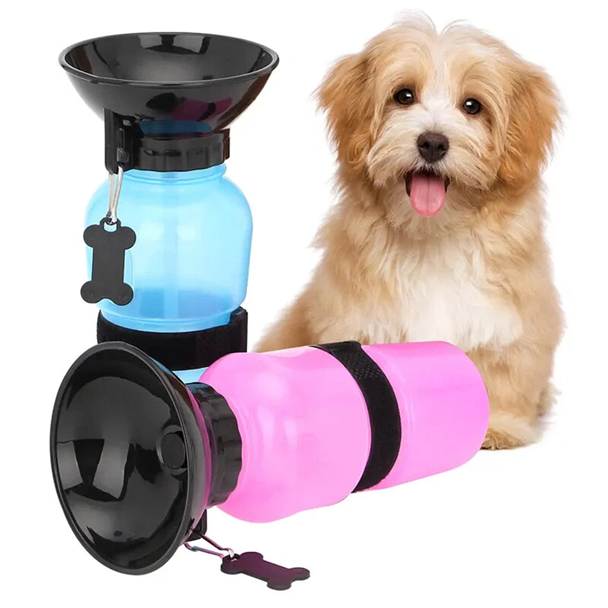 Portable Dog and Cat Water Bottle Detachable Travel Pet Feeder