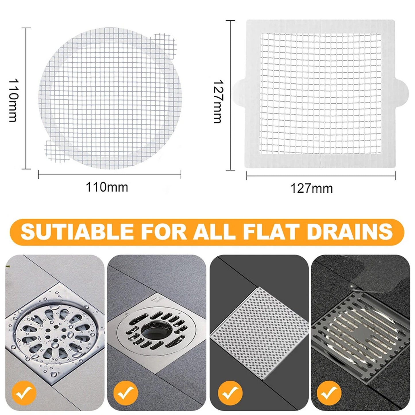 Drain Hair Catcher Covers for Bathroom Showers 30pcs