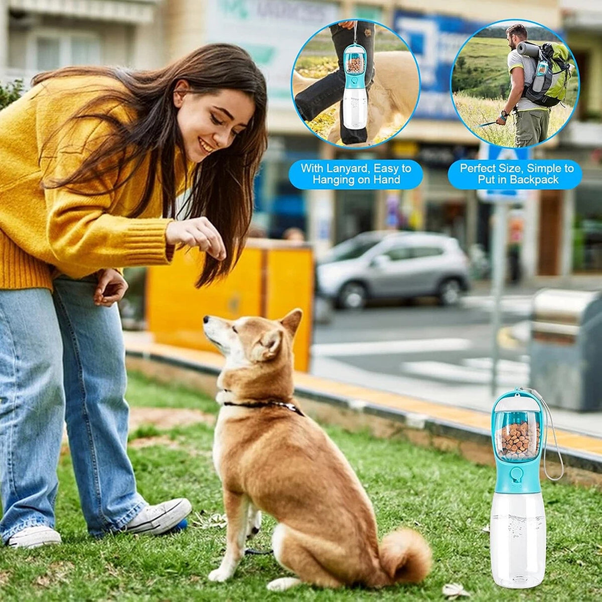 550ML Portable Pet Water Bottle for Dogs and Cats Travel Drinking Cup