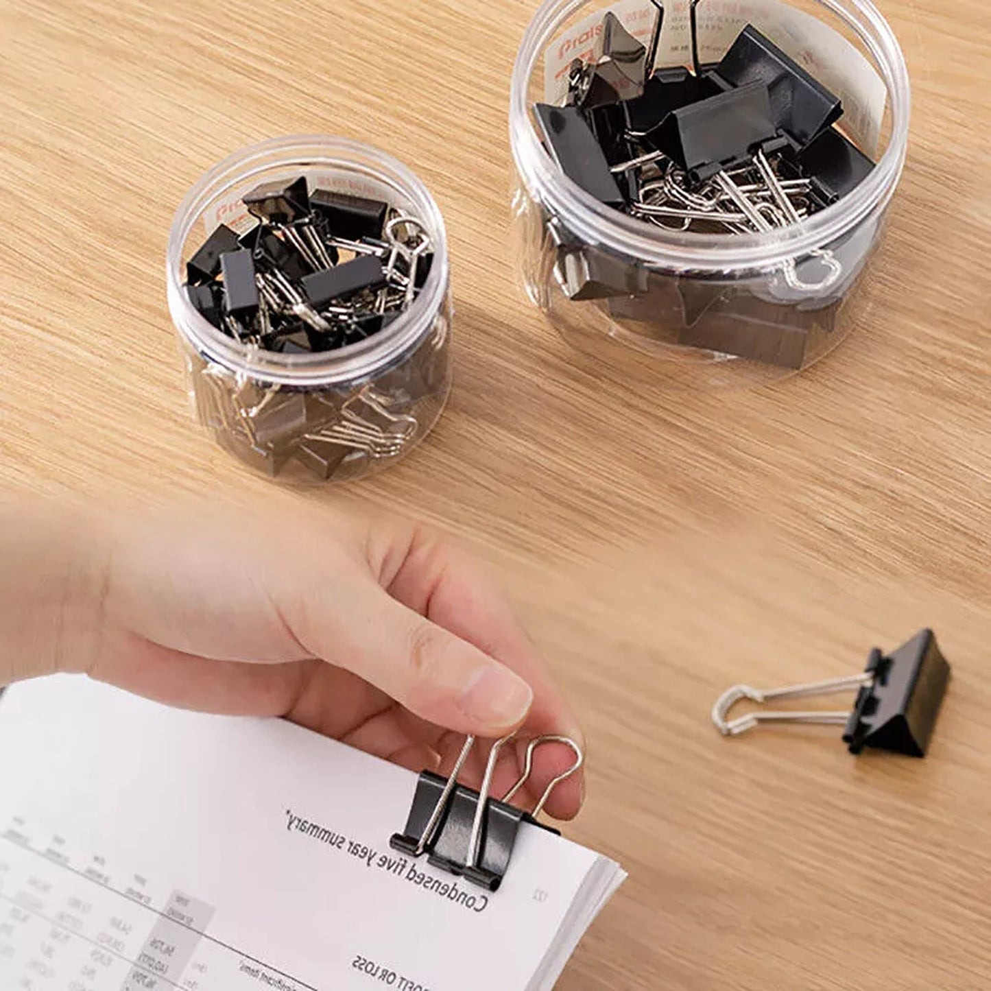 Black Bulldog Foldback Clips Document Paper Clamps 19mm/25mm/41mm/51mm - 20x