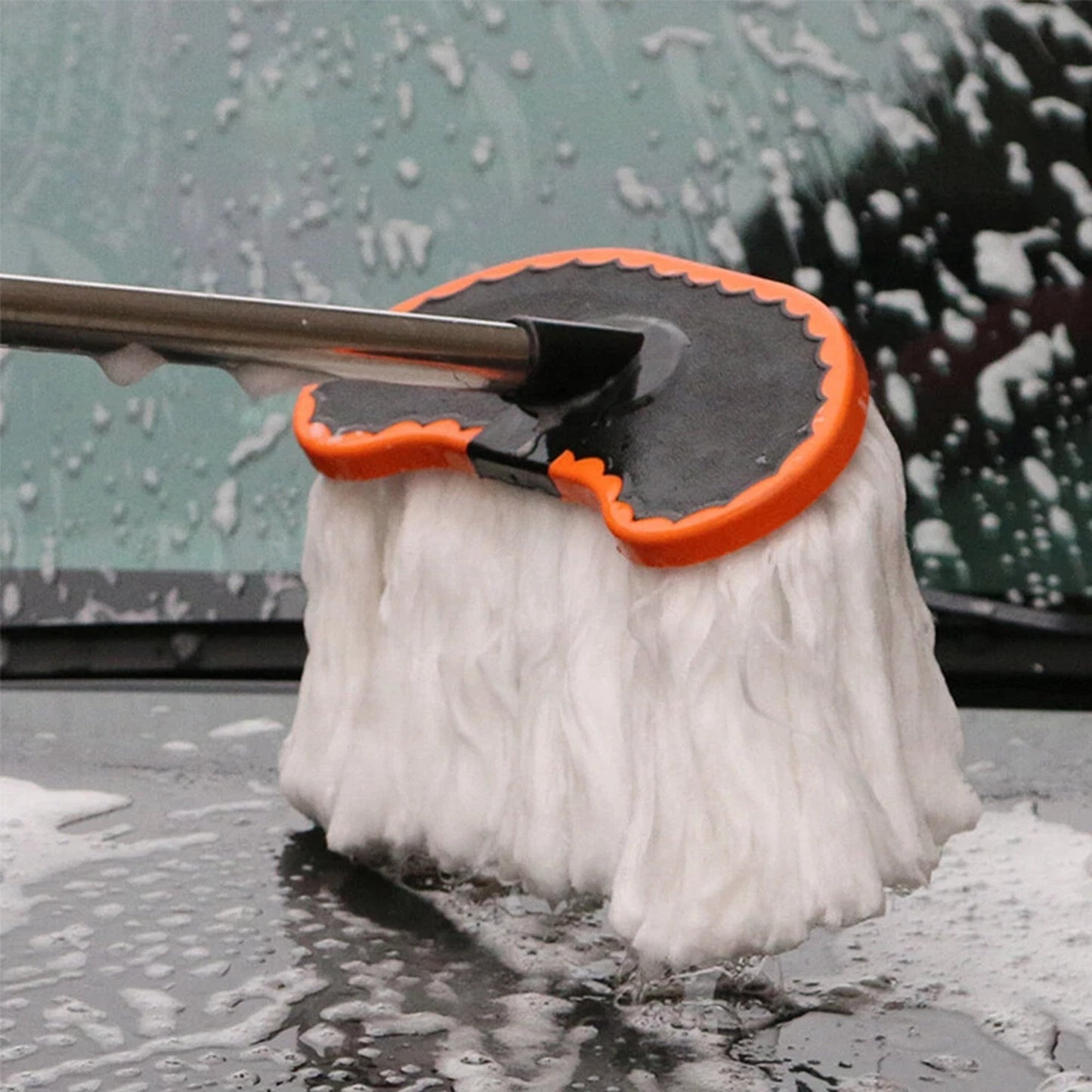 Telescopic Car Wash Mop with Microfiber Dusting Head