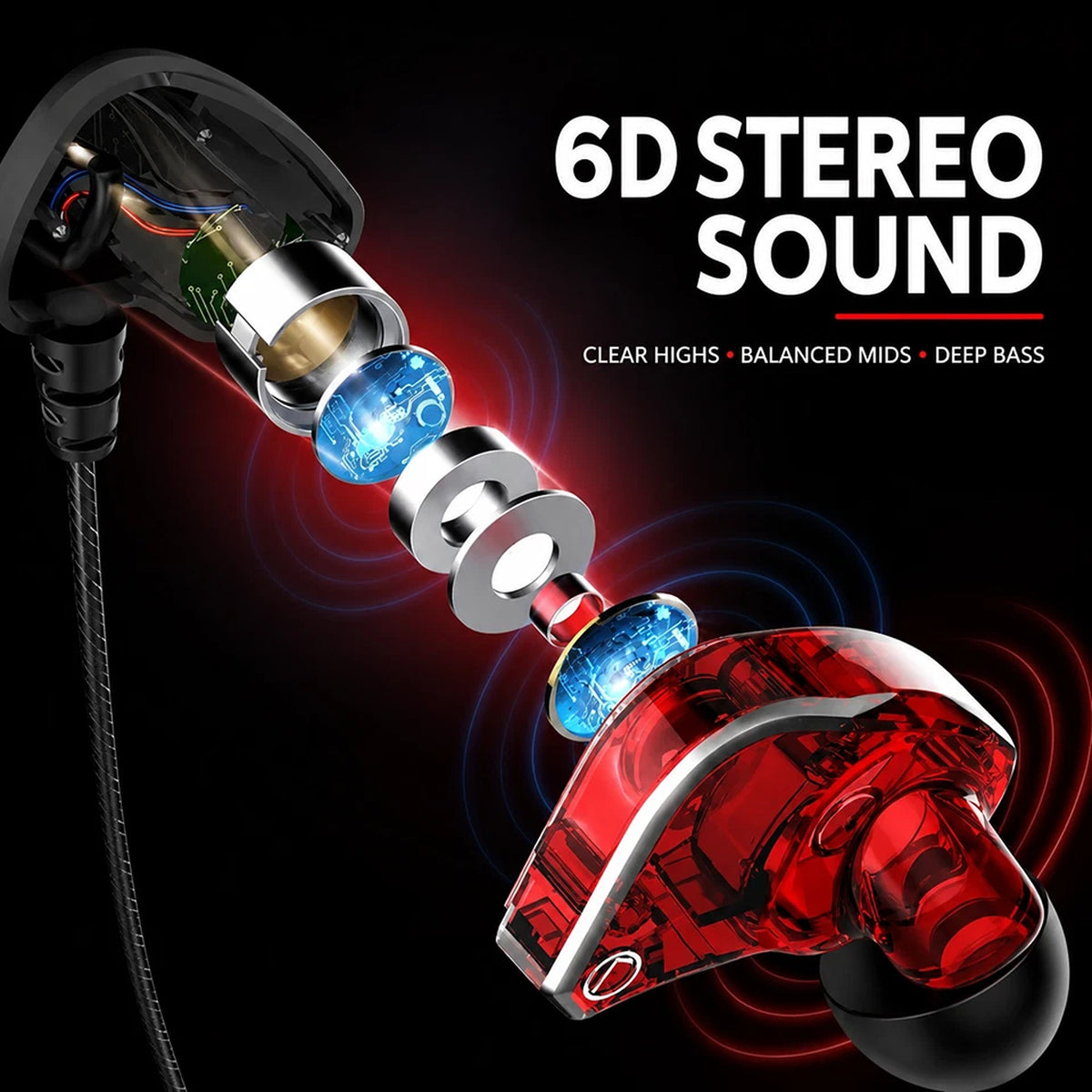 6D Stereo USB C Earphones Wired Headset for iPhone 15 16 and Samsung