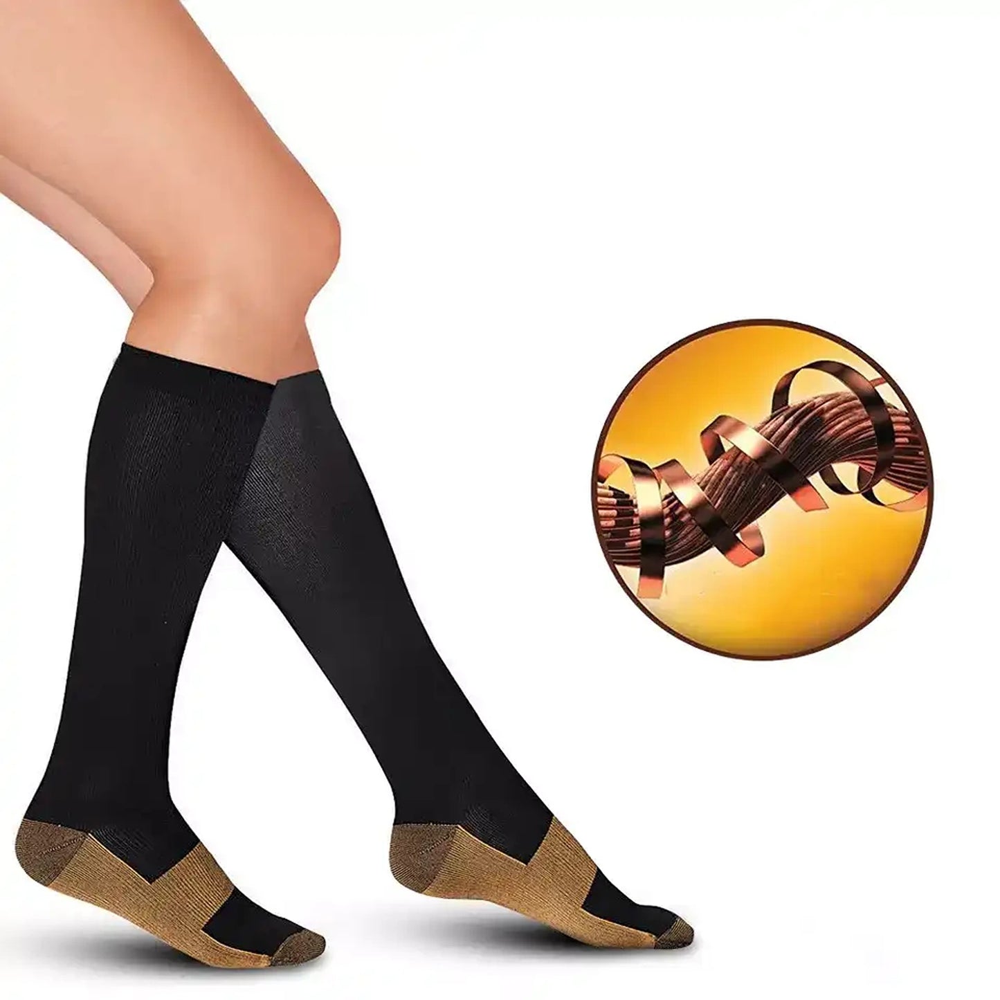 1 Pair Miracle Copper Compression Anti Fatigue Socks