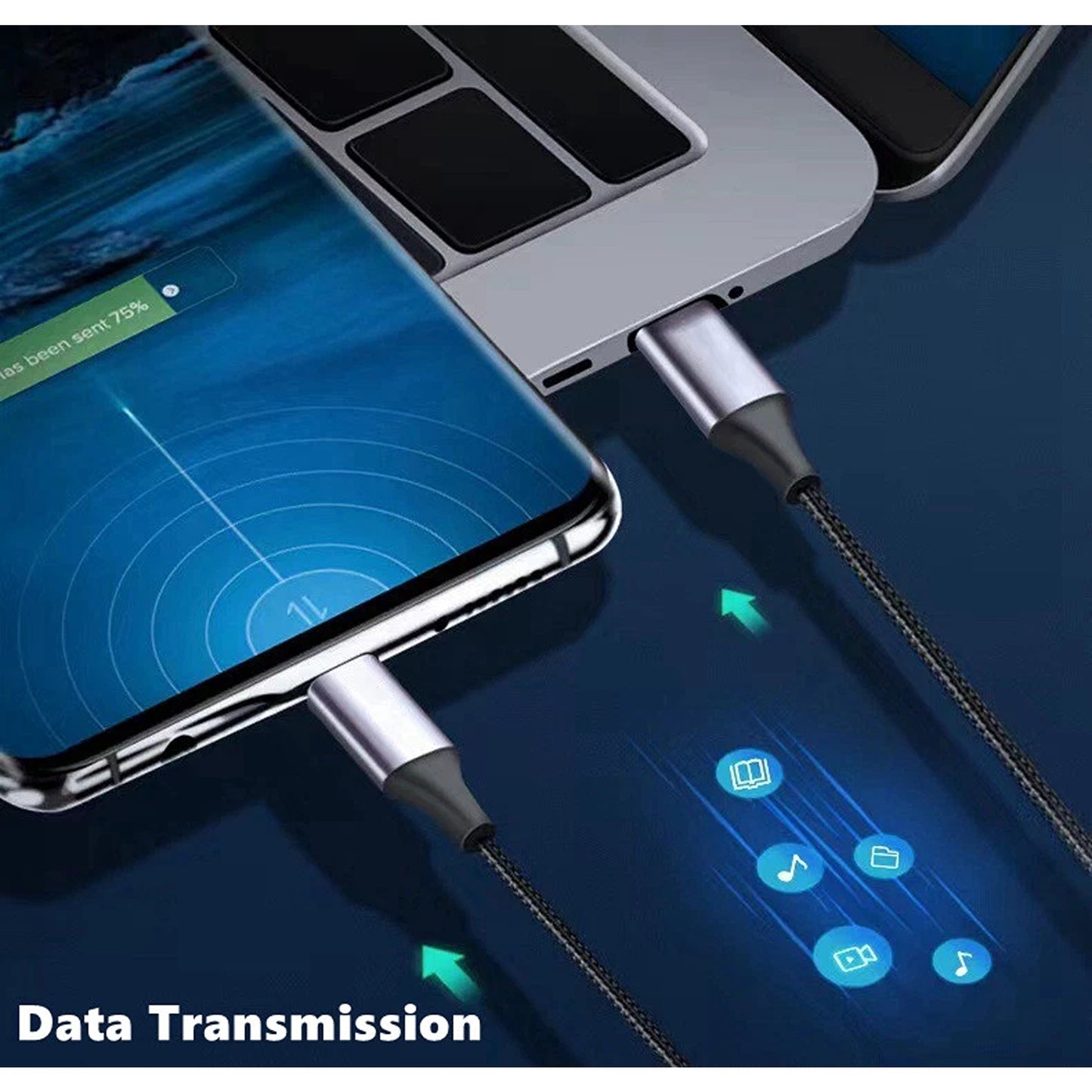 2m PD 60W USB C To USB C Fast Charging Data Cable For iPhone 15 Samsung