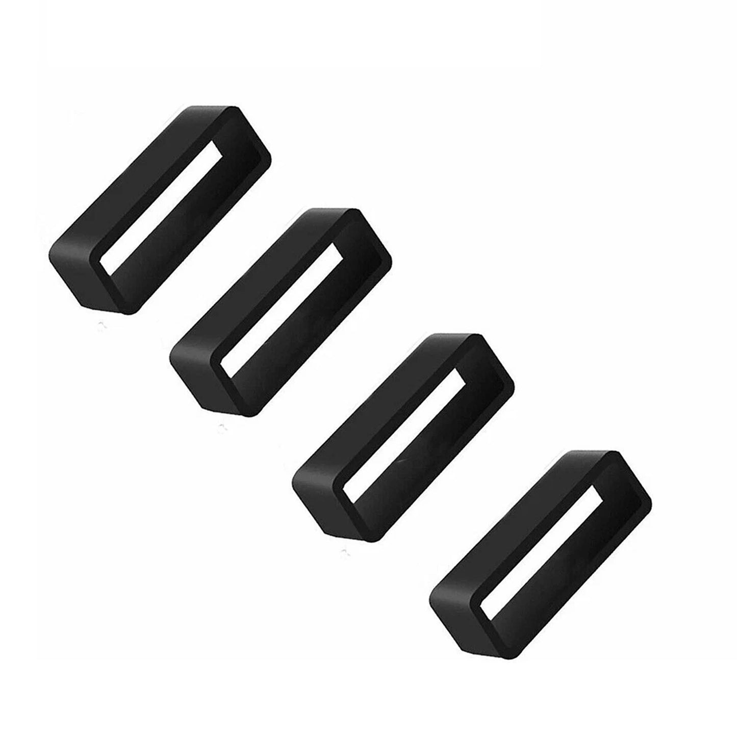 4x Silicone Rubber Watch Strap Band Keeper Holder Hoop Loop Ring Retainer