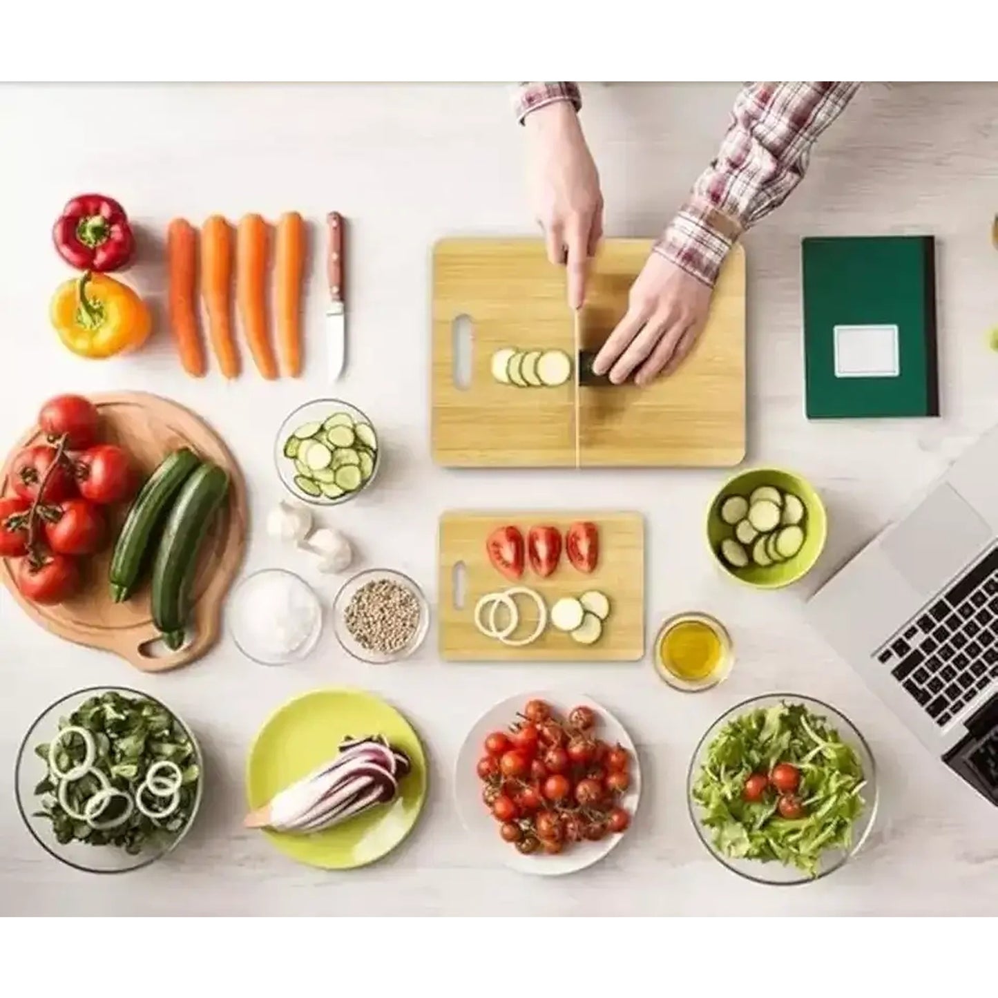 3 Piece Bamboo Cutting Board Wooden Set
