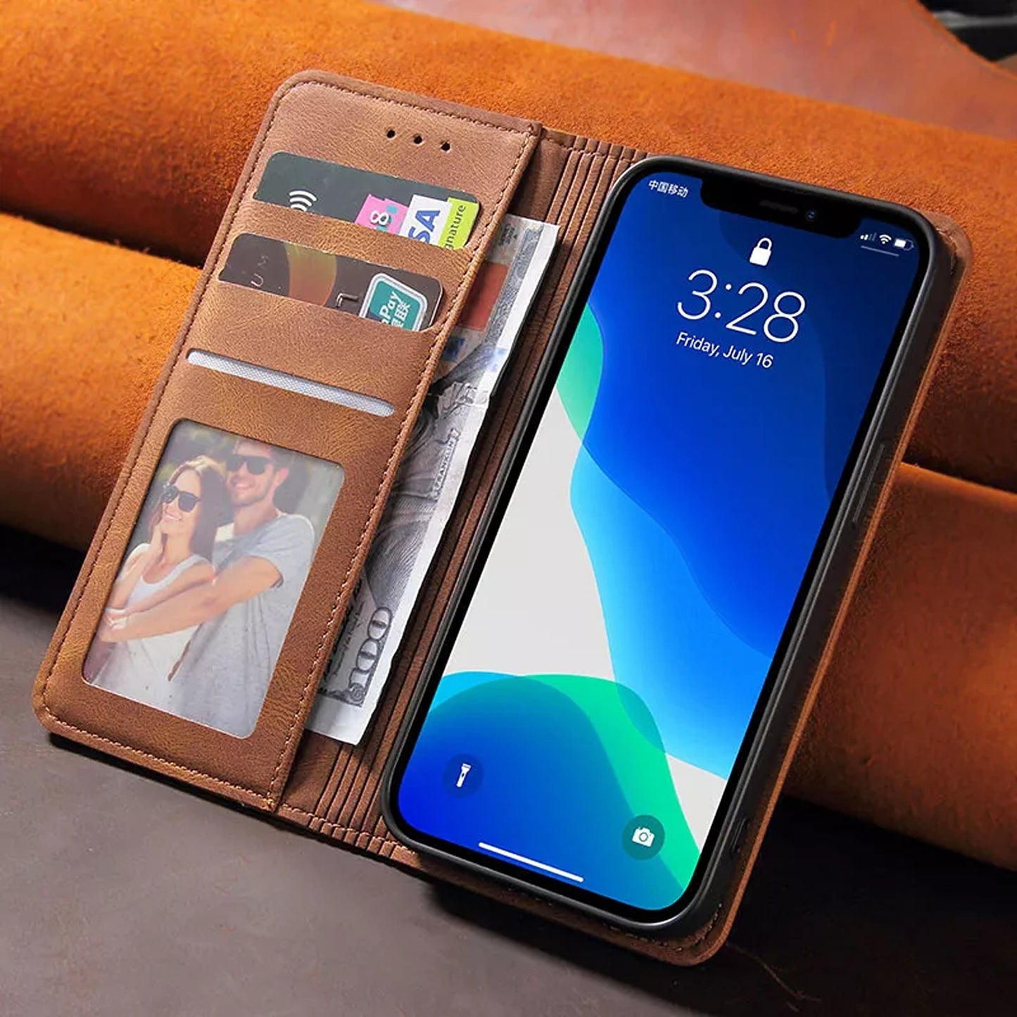 Wallet Leather Case Cover For iPhone 16 Plus
